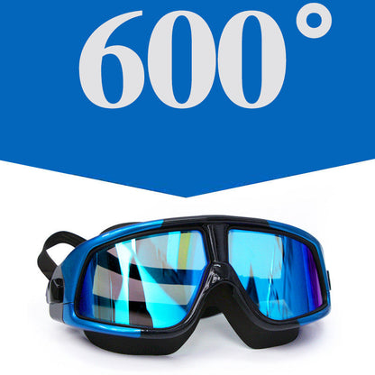 Goggles Electroplating Waterproof Big Frame Transparent Myopia Swimming Diving Goggles For Adults