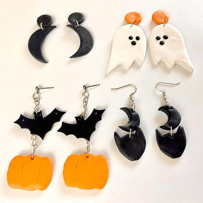 Halloween Theme Dangle Earrings in Gothic Style Design