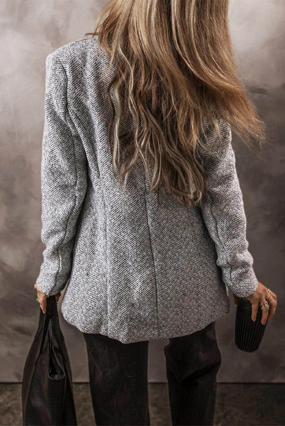 Open Front Long Sleeve Jacket for Women Casual Wear