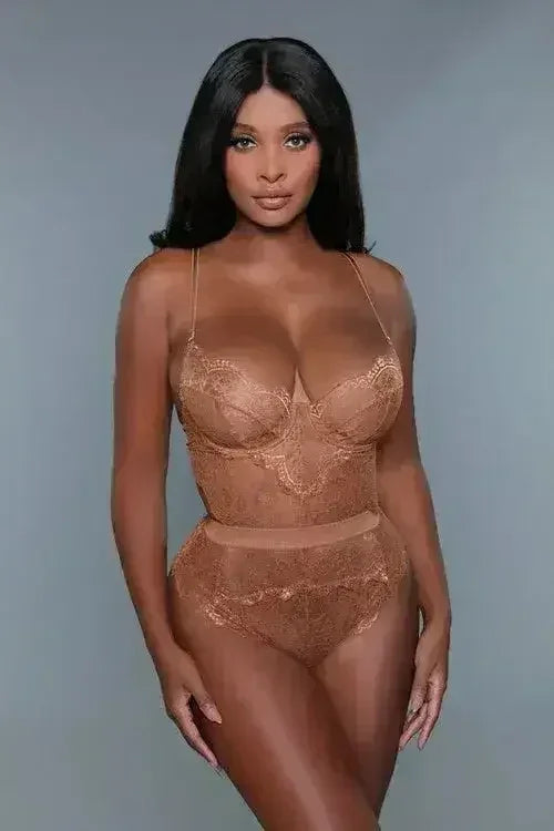 Bettany Lace Bodysuit – Romantic Keyhole Back &amp; Scalloped Trim