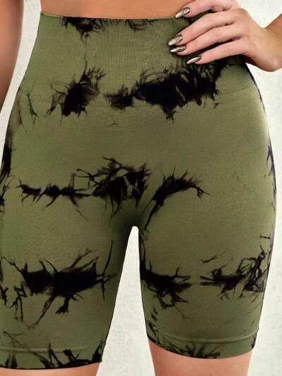 Tie-Dye High Waist Active Shorts for Women Workout Gear