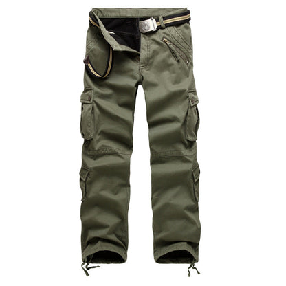 Mens Fleece-Lined Thickened Plus-Size Warm Loose-Fit Work Trousers