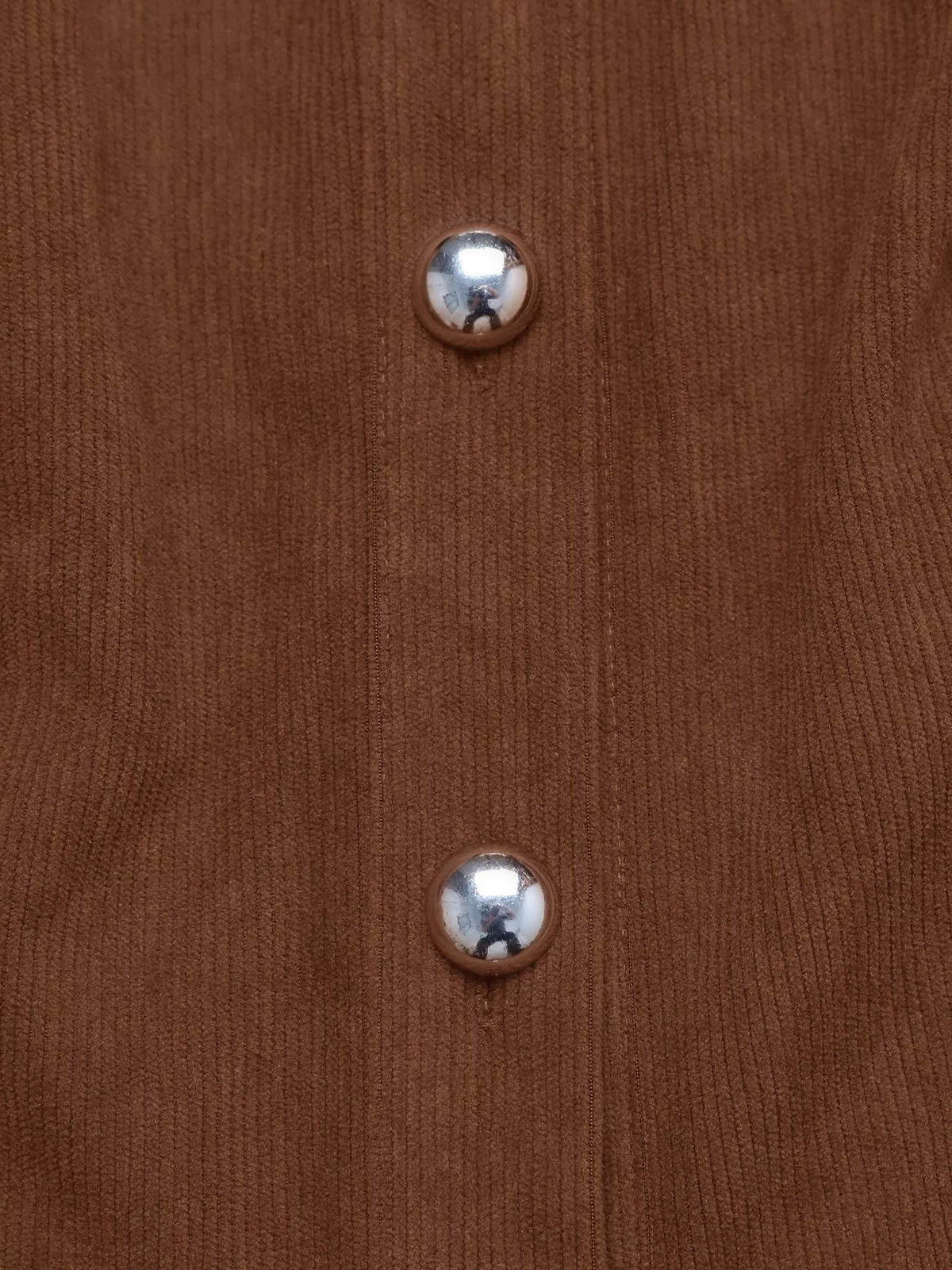 Button-Front Long Sleeve Dress