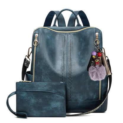 Springsummer Korean-style Casual Soft-leather Womens Backpack