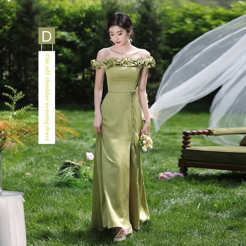 Green National Style Element Bridesmaid Dress