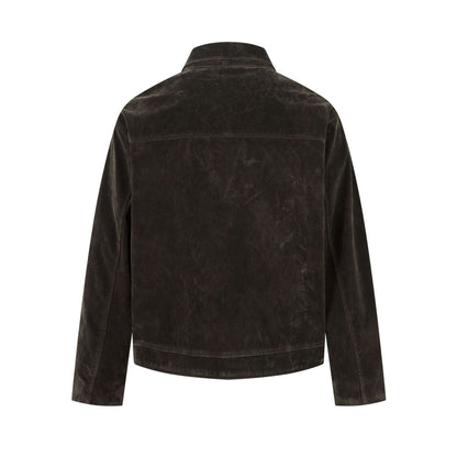 Deconstructed Jacket Design Mens Cropped Relaxed-fit Casual Outerwear