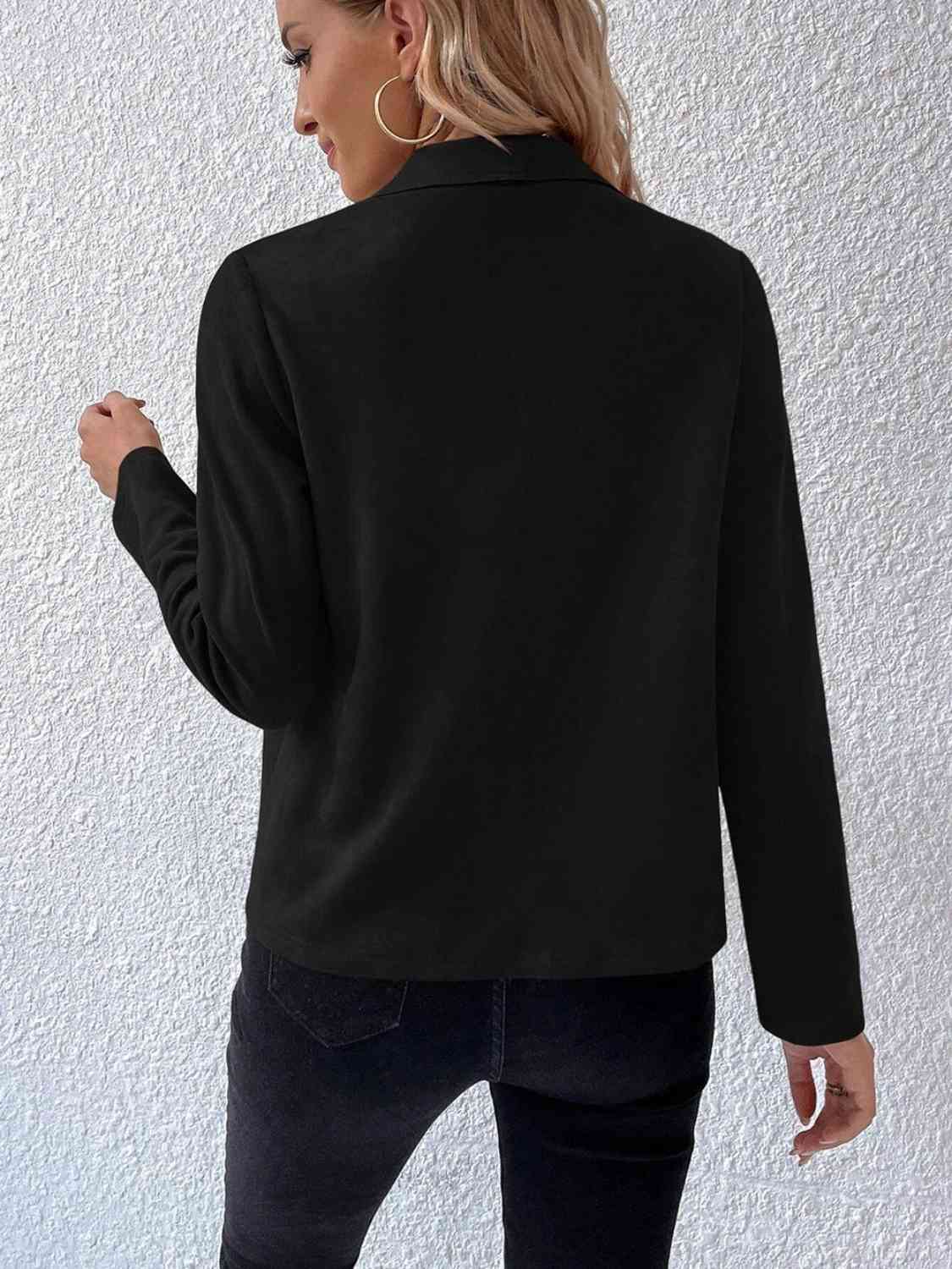 Classic Minimalist Collared Long Sleeve Jacket for Women – Minimalist &amp; Lightweight Everyday Outerwear