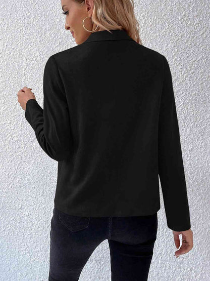 Classic Minimalist Collared Long Sleeve Jacket for Women – Minimalist &amp; Lightweight Everyday Outerwear