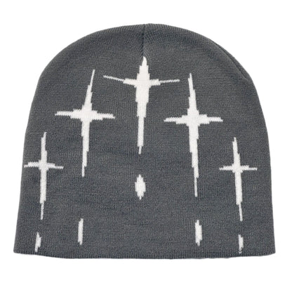 Starry Y2K Trendy Retro Knit Unisex Cross Knit Cap