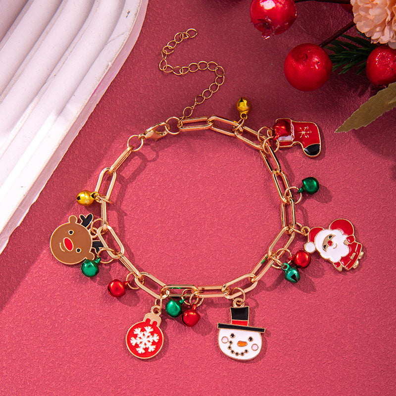 Christmas Bracelet, Santa, Snowflake, Pearl