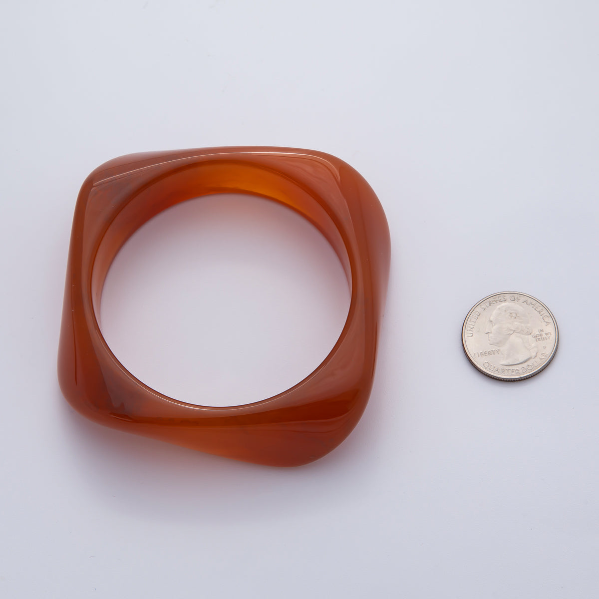 82mm Brown, Green, Red Resin Minimalist Square Bangle Bracelet tortoise | WA-1122