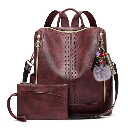 Springsummer Korean-style Casual Soft-leather Womens Backpack