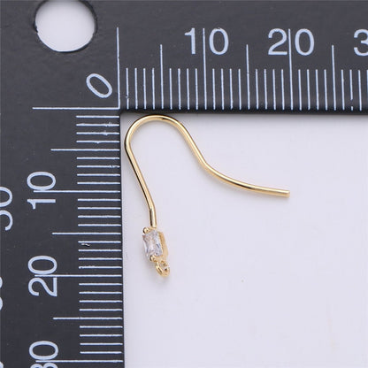 Ear Hooks1 Pair 14k Gold Filled Ear Wires with Open Link for Charm, Handmade Earring Findings, Gold Earwires, DIY Jewelry Supply Component K-191
