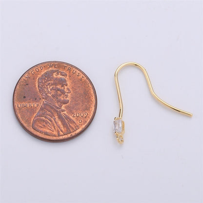 Ear Hooks1 Pair 14k Gold Filled Ear Wires with Open Link for Charm, Handmade Earring Findings, Gold Earwires, DIY Jewelry Supply Component K-191