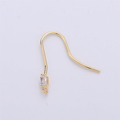 Ear Hooks1 Pair 14k Gold Filled Ear Wires with Open Link for Charm, Handmade Earring Findings, Gold Earwires, DIY Jewelry Supply Component K-191