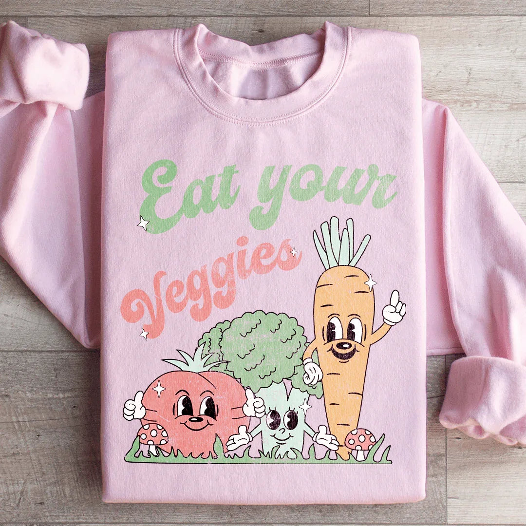 Retro Botanical Gardening Crewneck Sweatshirt – "Eat Your Veggies"