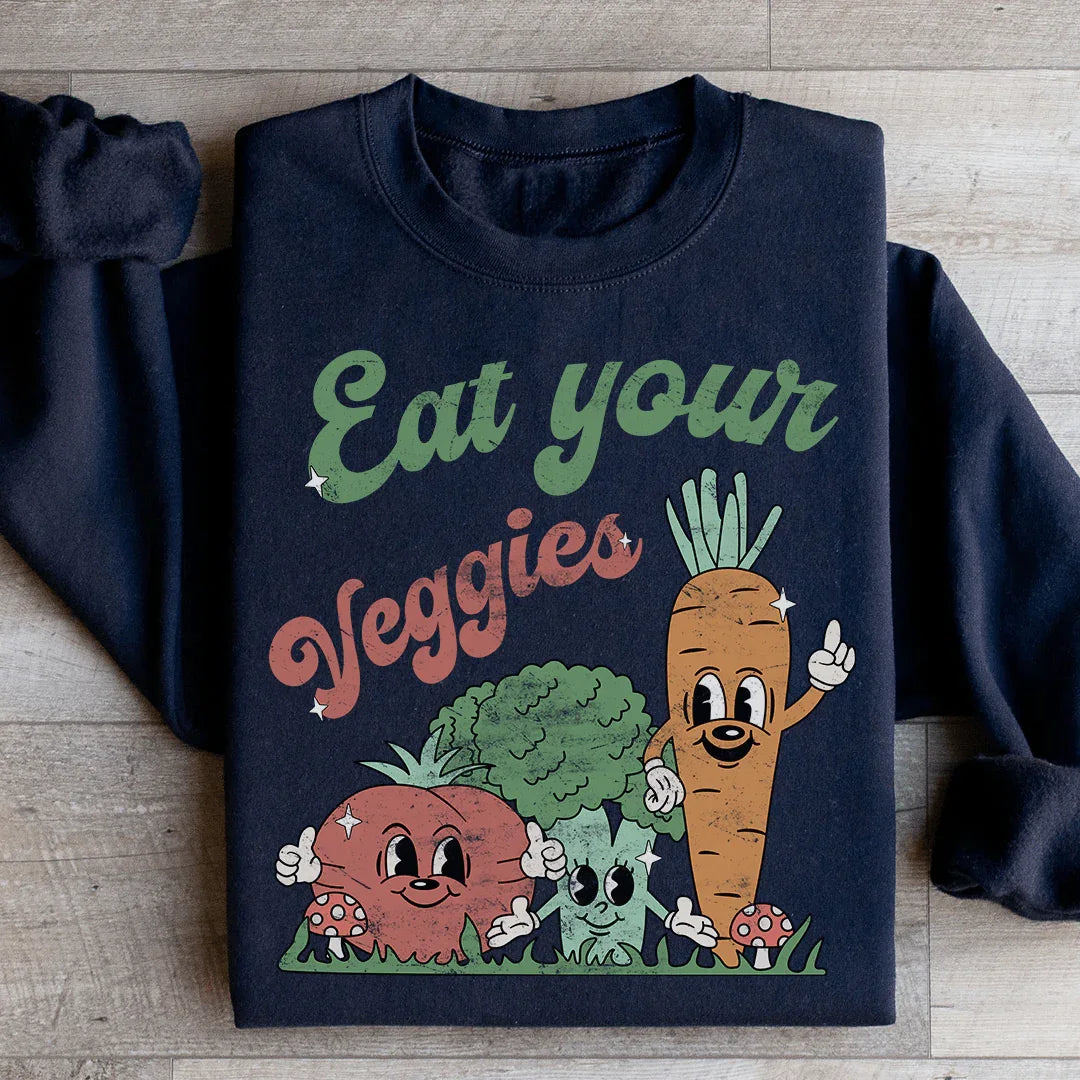 Retro Botanical Gardening Crewneck Sweatshirt – "Eat Your Veggies"
