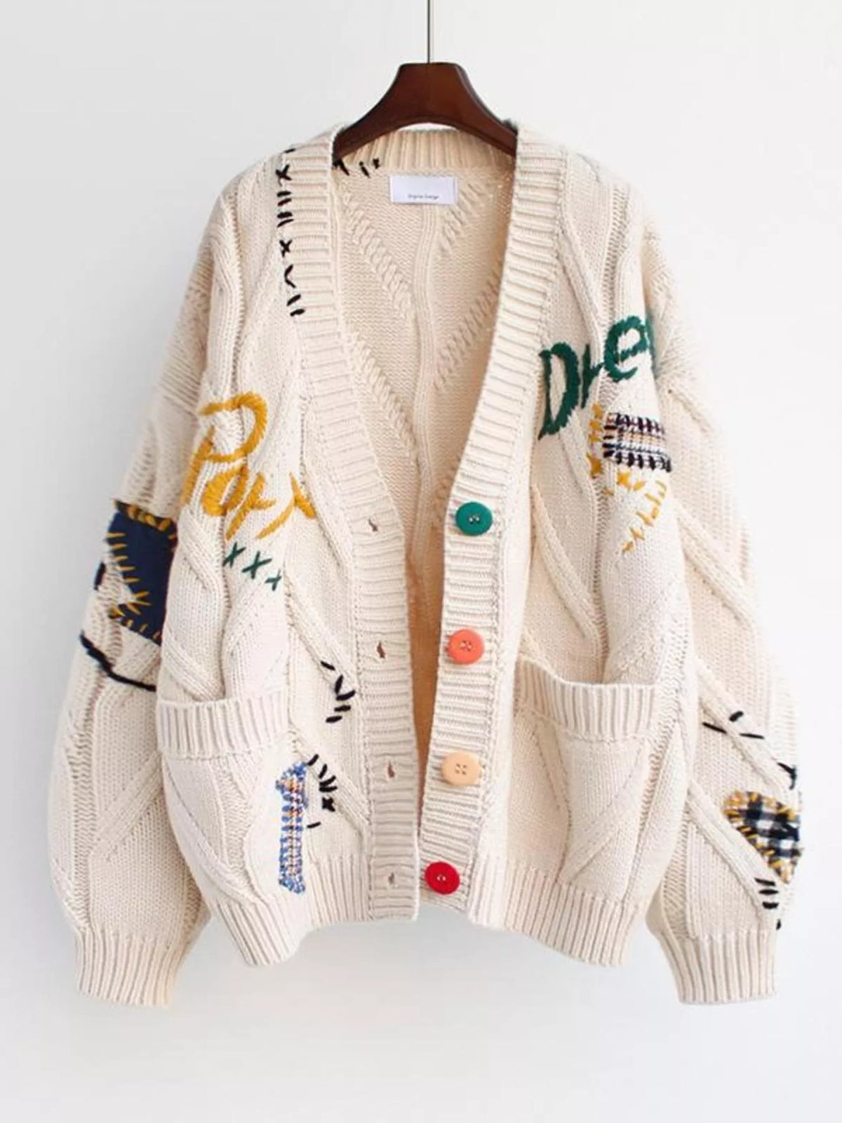 Cable Knit Button Up Cardigan