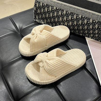 Womens Cross-strap Flat Slide Sandals