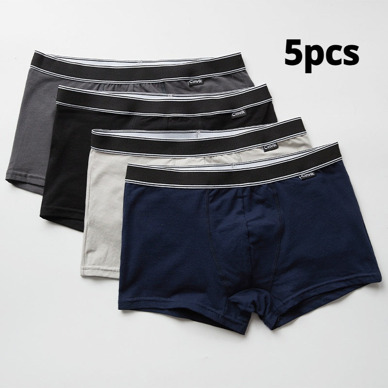 Cotton Mid-rise Boxer Briefs Breathable Men&