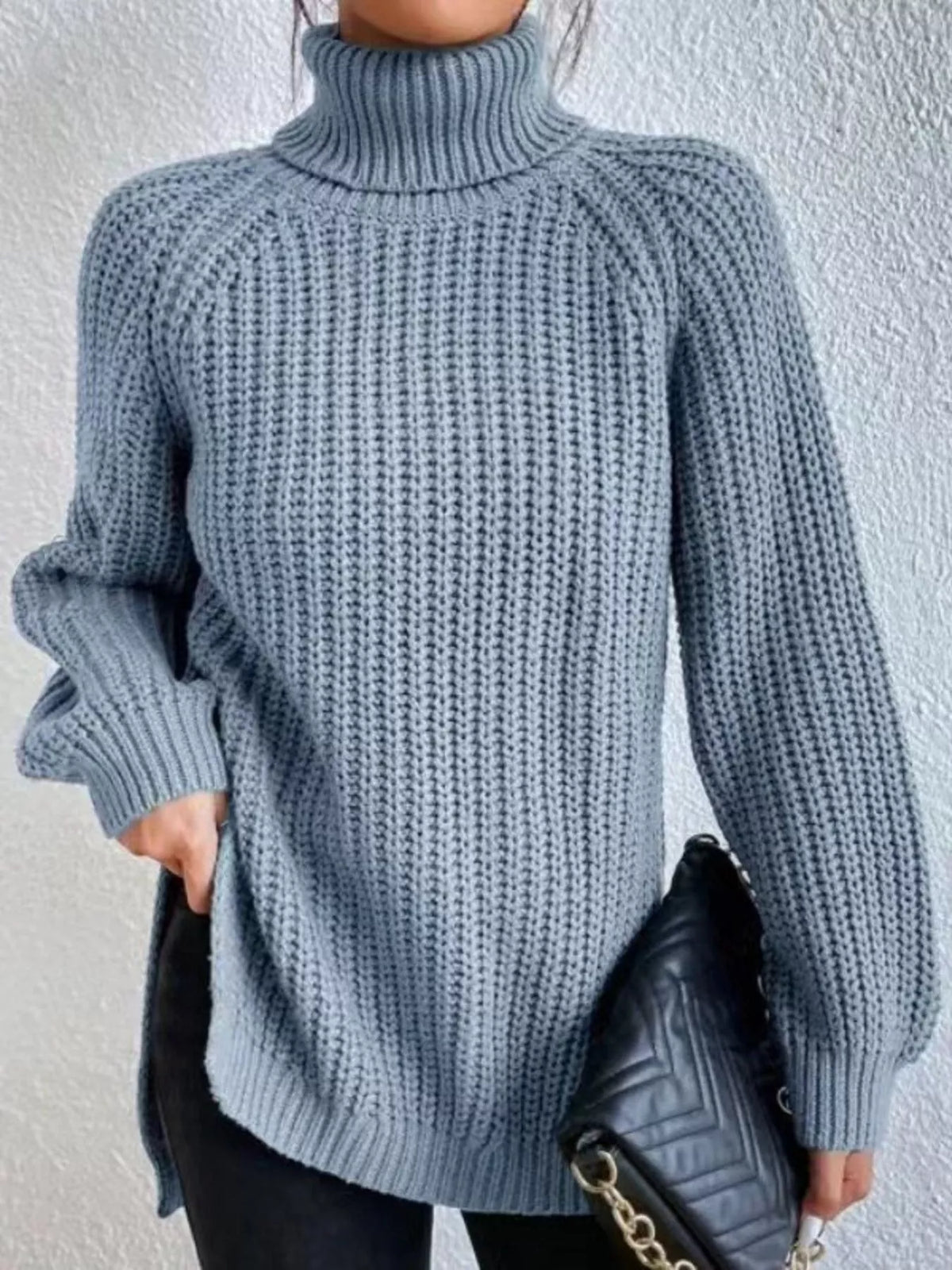 Full Size Turtleneck Long Sleeve Sweater Plus Size