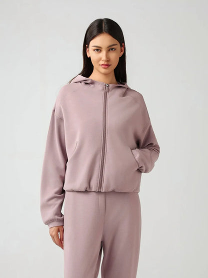 Millennia Zip Up Dropped Shouder Active Hooded