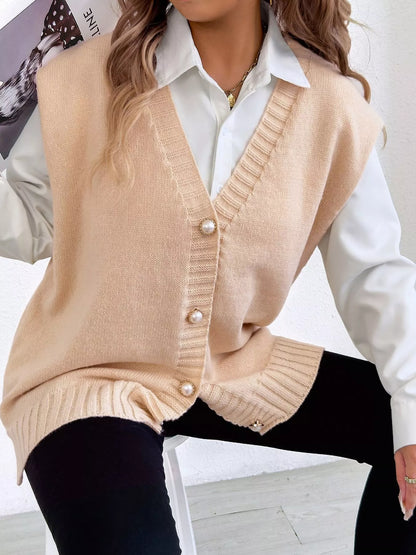 Button-Down Button Up Sweater Vest