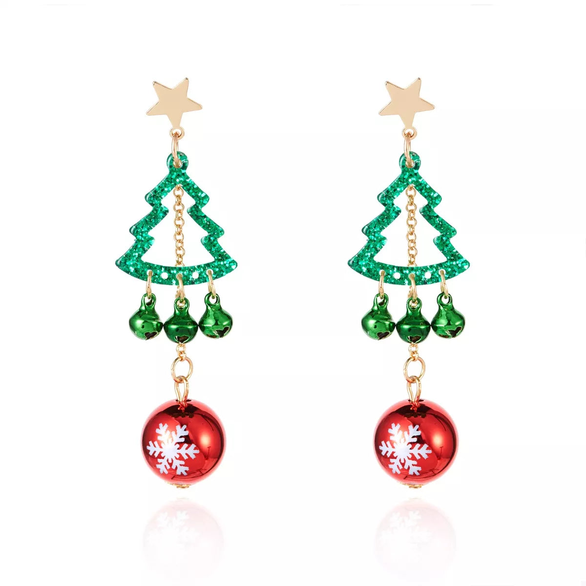 Christmas Tree Ball Drop Earrings