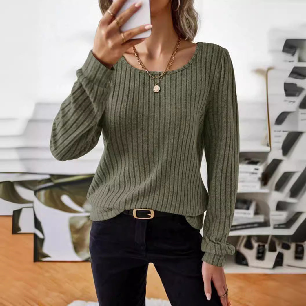 Casua Relaxed-fit Solid-color V-neck Sweater