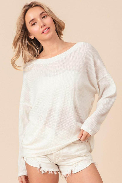 BiBi Waffled Backless Drawstring T-Shirt for Summer Style