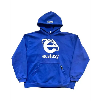 Ecstasy Print Oversized Hoodie - Harajuku Streetwear Pullover for Men &amp; Women