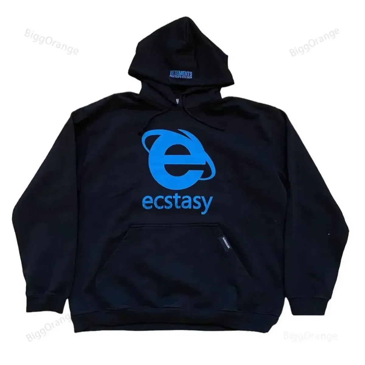 Ecstasy Print Oversized Hoodie - Harajuku Streetwear Pullover for Men &amp; Women
