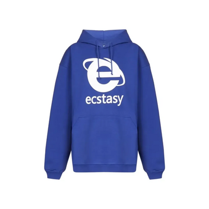 Ecstasy Print Oversized Hoodie - Harajuku Streetwear Pullover for Men &amp; Women