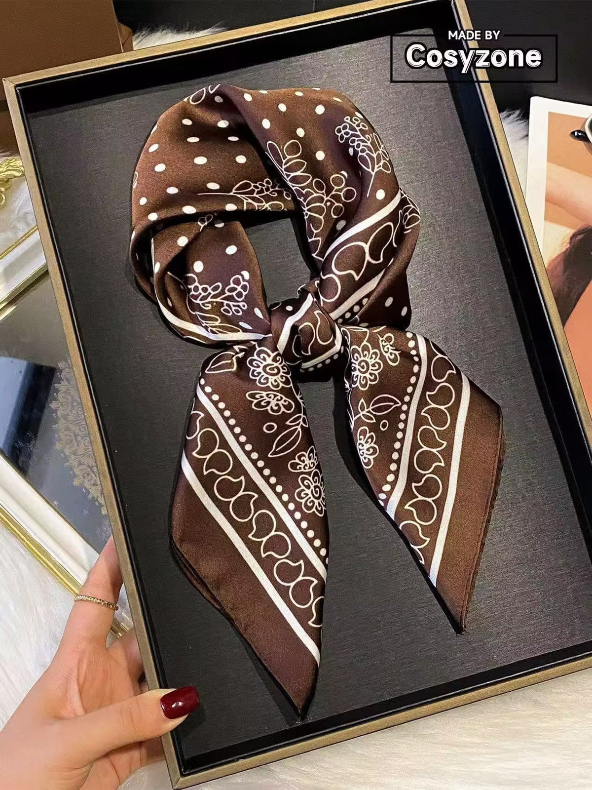 Square Scarf Womens Fashionable Small Neckerchief 70cm