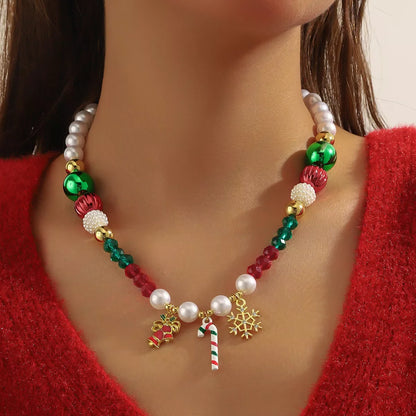 Christmas Acrylic Bead Charm Necklace