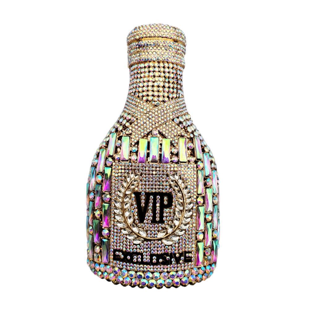 Champagne Bottle Diamond Hand Holding Dinner Bag
