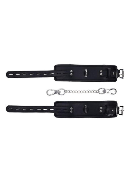 Edge Handcuffs with Chain Adjustable Black Bondage Restraints