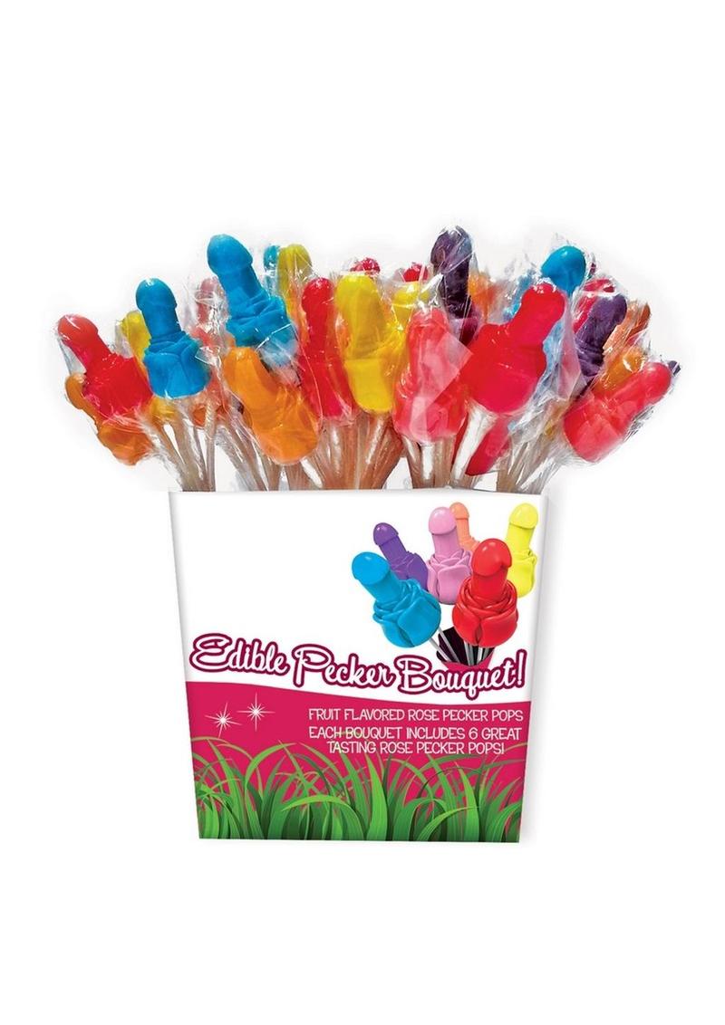 Pecker Bouquet Lollipops Assorted Flavors - 12 Pack