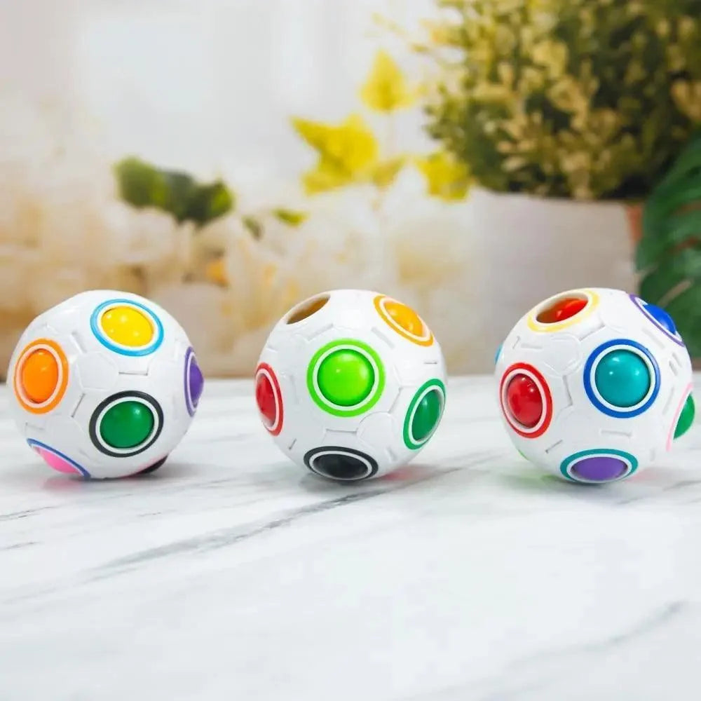 Educational Small Antistress Cube Rainbow Ball Puzzles Magic Stress Reliever Football Learning Fun Toys For Children And Adult