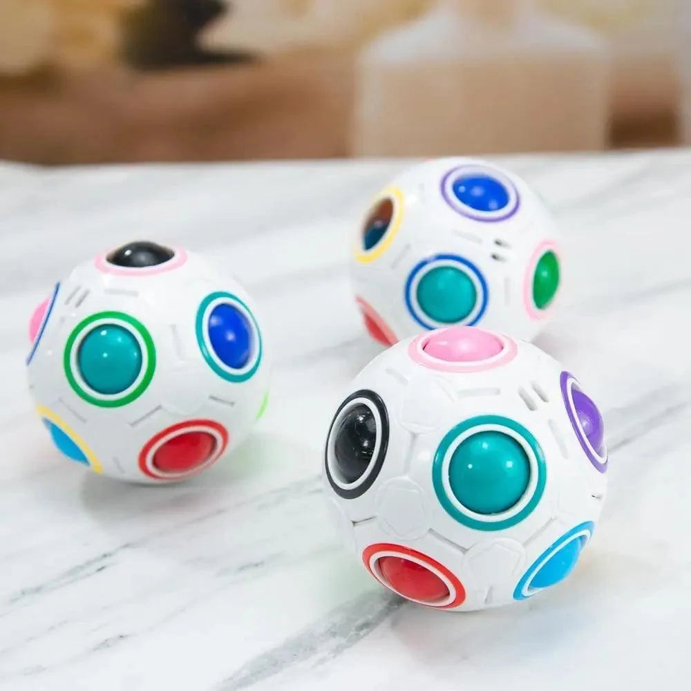 Educational Small Antistress Cube Rainbow Ball Puzzles Magic Stress Reliever Football Learning Fun Toys For Children And Adult
