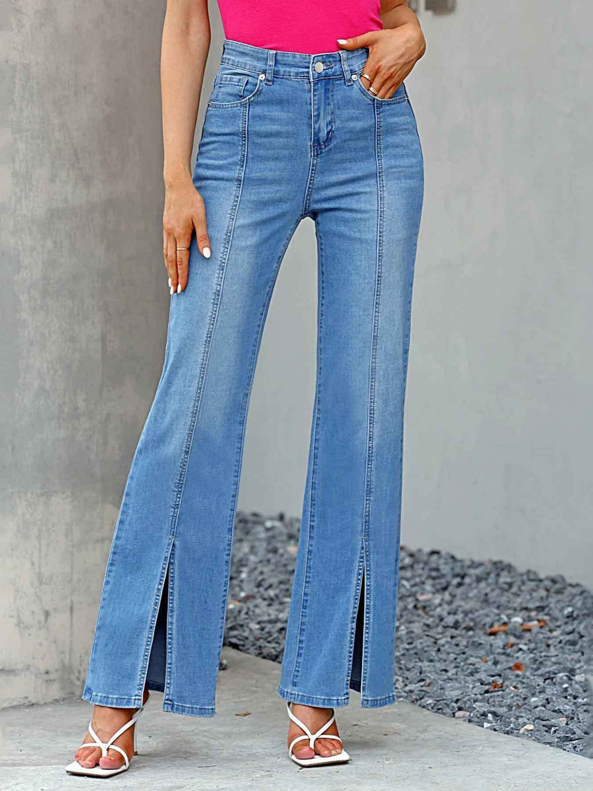 Womens Stylish Slim-fit Blue Jeans