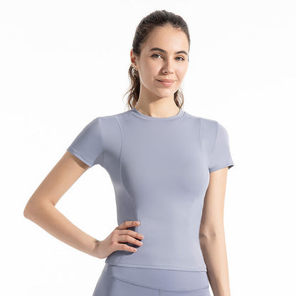 Thin Sports Tight Breathable Yoga Clothes Short-sleeved T-shirt Women&