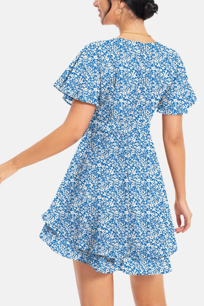 Surplice Neck Flutter Sleeve Dress for Chic Summer Style