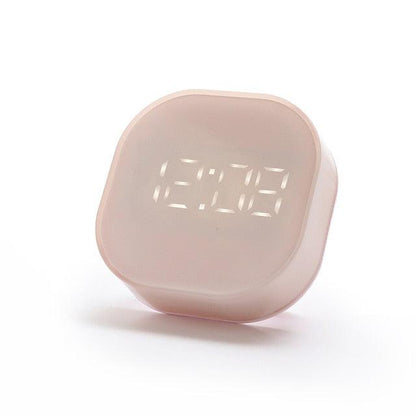 Electronic Square Silent Bedside Alarm Clock Intelligent Temperature Sensing Magnetic Attraction Desk Clock Mini Battery Operated Alarm Clock  Home Decor