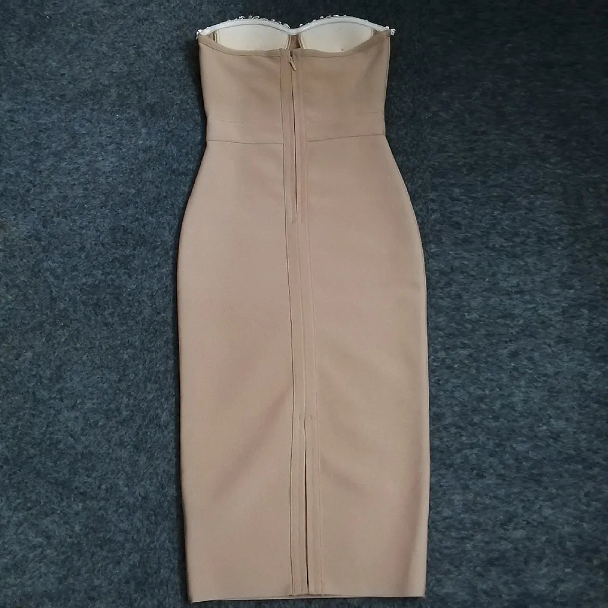 Elegant Beading Party Midi Dress