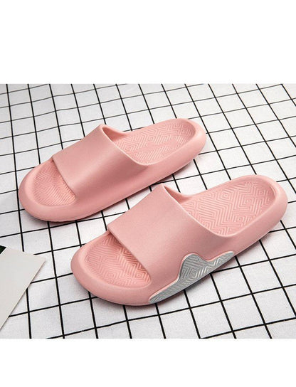 Elegant Men Black Soft Slides Light-Weight Anti-Slip Home Slippers Summer Anti-Odor House Shoes Unisex Shower Bathroom Slipper EVA Massage Foam Super Soft Non-Slip Slippers