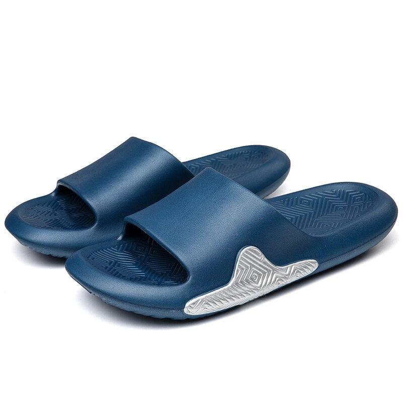 Elegant Men Black Soft Slides Light-Weight Anti-Slip Home Slippers Summer Anti-Odor House Shoes Unisex Shower Bathroom Slipper EVA Massage Foam Super Soft Non-Slip Slippers