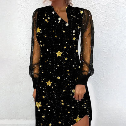 Elegant Mesh Sleeve Mini Dresses