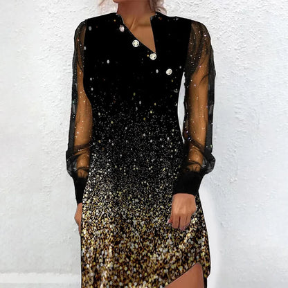 Elegant Mesh Sleeve Mini Dresses