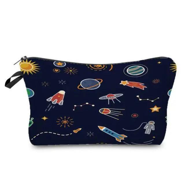 Elegant Multicolor Printed Large Capacity Pencil Case For Students Cute Cartoon Theme Stationary Cosmetic Bag